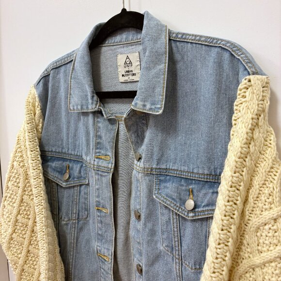 UNIF Blue and Cream Jean Jacket - Picture 4 of 6